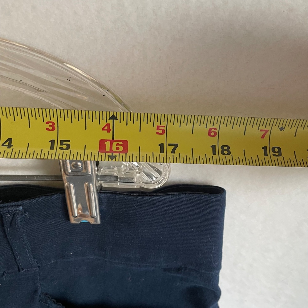 Navy Blue Staight-leg High-Rise Comfort Waist Cotton Pants, Size 16 - Picture 6 of 8